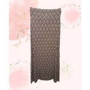 Geometric Print Maxi Skirt W/ Side Slit